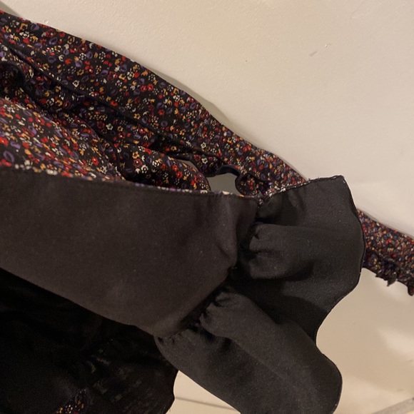 Maxi Dress by Derek Lam Asymmetrical Floral Ruffle Halter, Flowy Size 4 Black - Picture 10 of 12